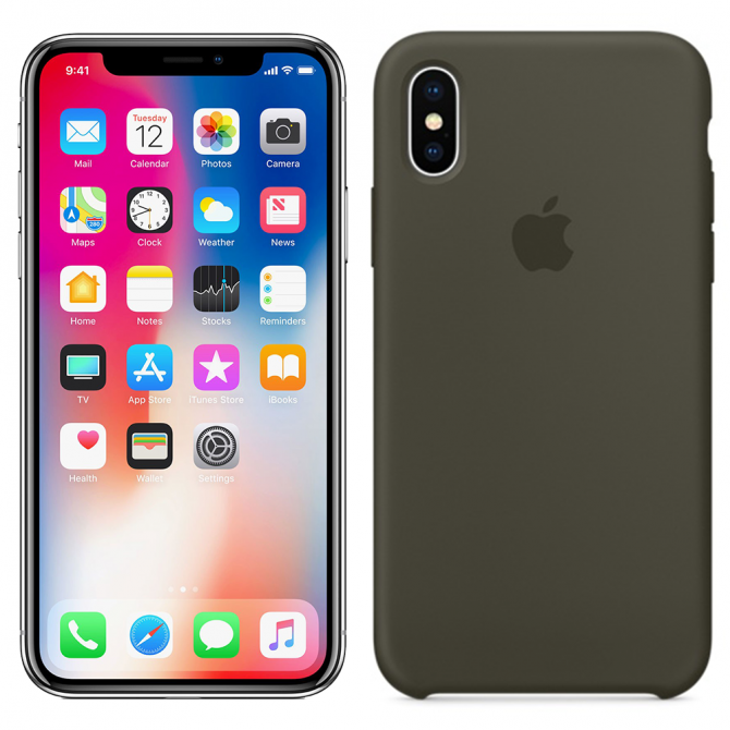 Чохол Soft Case для iPhone X Темно оливковий