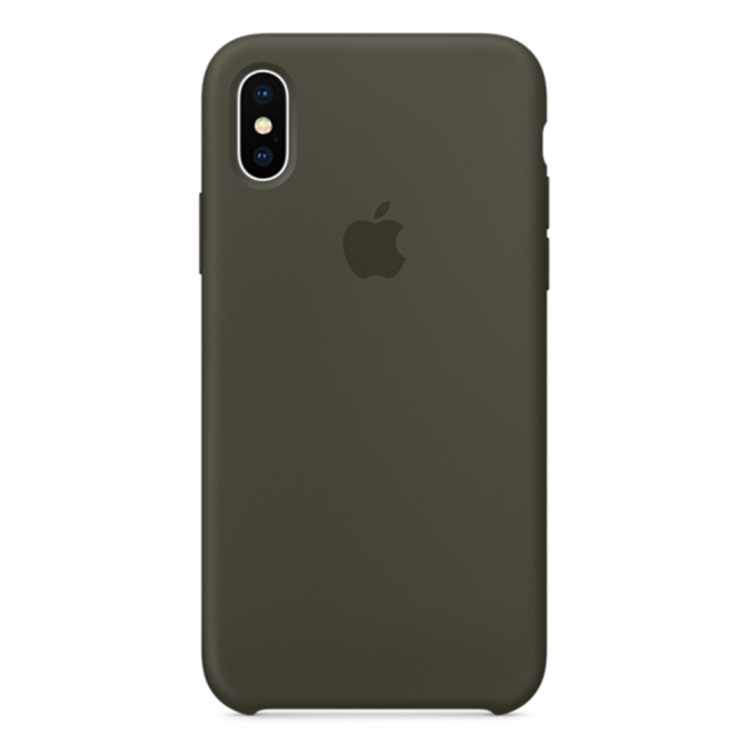 Чохол Soft Case для iPhone X Темно оливковий-1