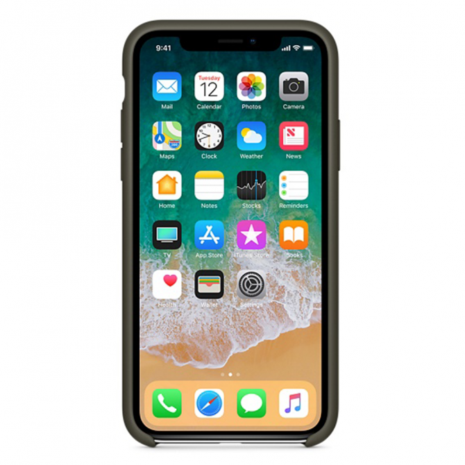 Чохол Soft Case для iPhone X Темно оливковий-2