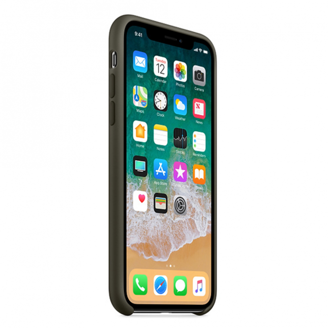 Чохол Soft Case для iPhone X Темно оливковий-3