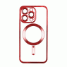 Чехол TPU Metallic Full Camera with Magsafe для iPhone 15 Red