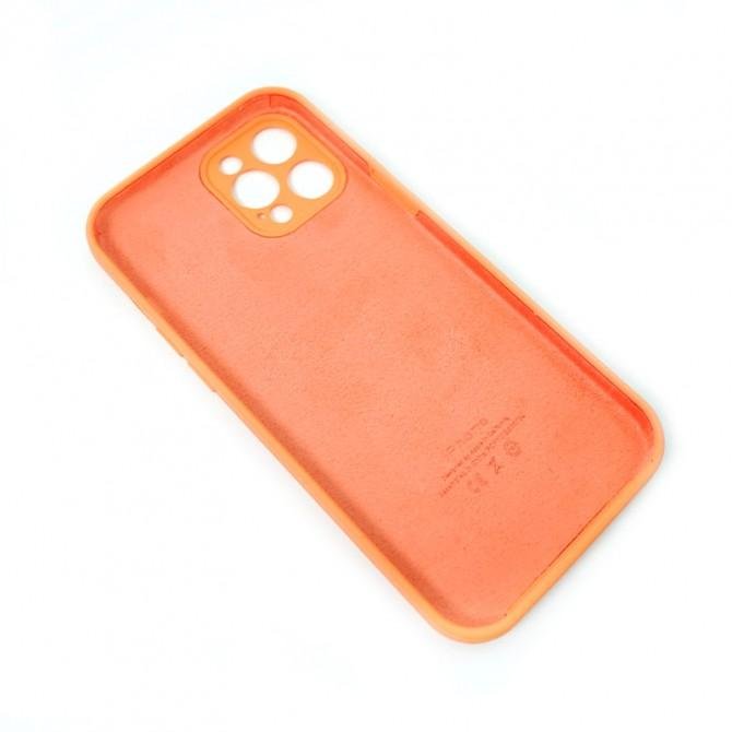 Оригинальный силиконовый чехол для iPhone 12 Pro Max Светло Оранжевый FULL (with camera protection)-2