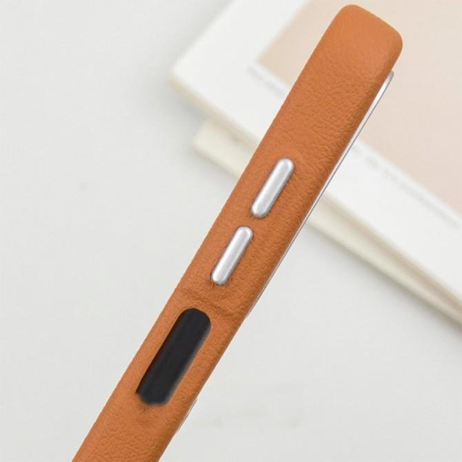 Кожаный чехол Leather Case Metal Buttons для Xiaomi Redmi Note 13 4G Brown-1