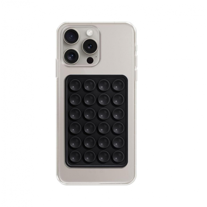 Тримач-присоска Ліппер для телефону двосторонній прямокутний 100мм*60мм Black-1