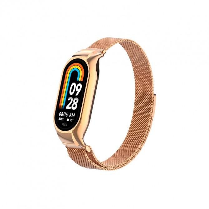 Браслет для Xiaomi Band 8 milanese design Rose gold
