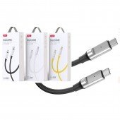 Кабель XO NBQ252B PD Type-C to Type-C Silicone 60W 1m Black Кабель XO NBQ252B PD Type-C to Type-C Silicone 60W 1m Black