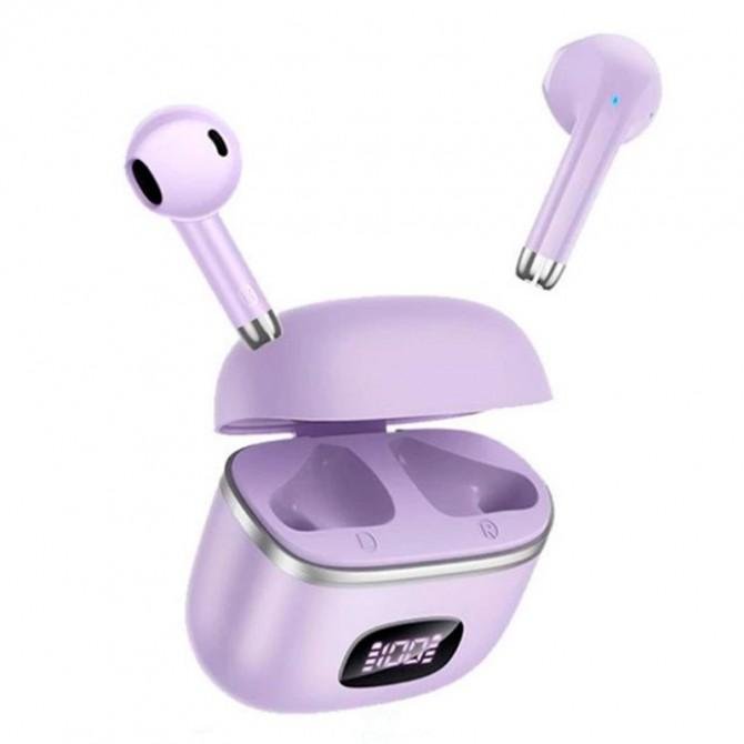 Stereo Bluetooth Наушники Hoco EQ1 Music quide TWS Purple-2