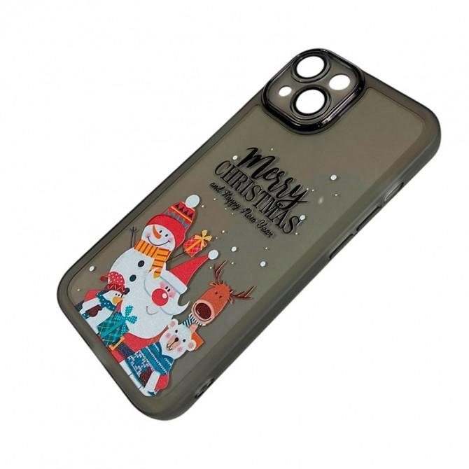 Чехол Christmas Glass Camera iPhone 15 Black-2