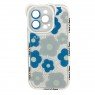 Чехол Flower Bush series for iPhone 14 Pro Blue/White