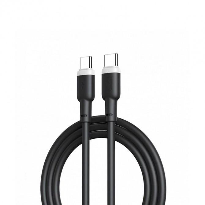 Кабель XO NB208B PD Type-C to Type-C Liquid Silicone 60W 1m Black
