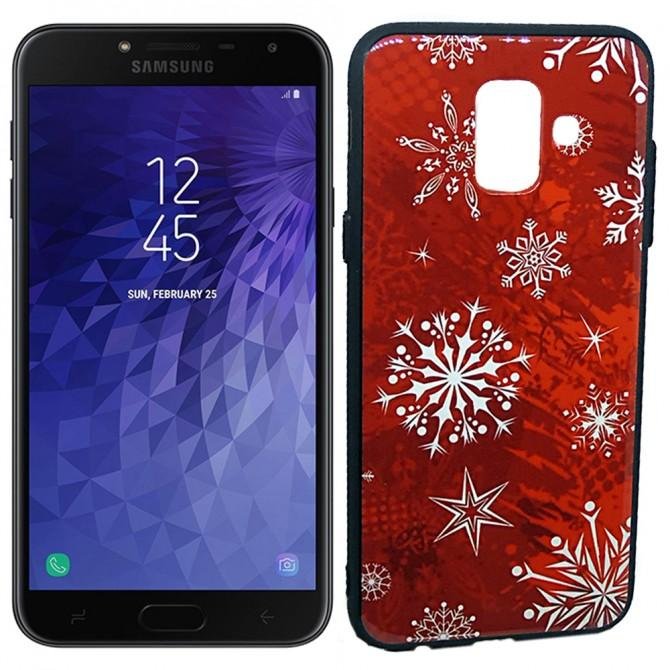 Чехол Silicone Christmas Case для Samsung J610 (J6 Plus) Snowflake