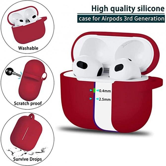 Чохол U-Like Silicone Protective Case For Airpods Burgundy-1