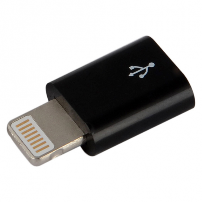 Адаптер MicroUSB to Lightning Чёрный-2