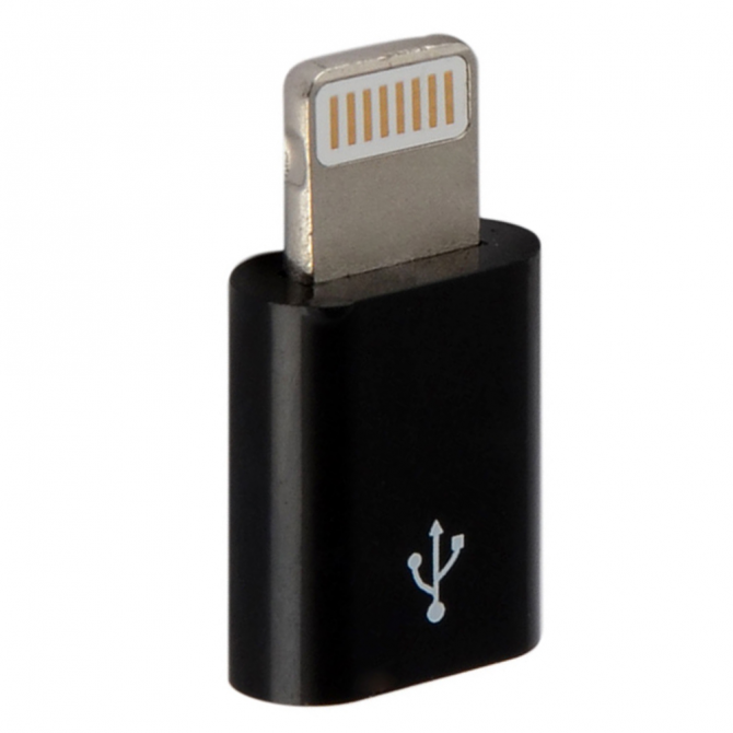Адаптер MicroUSB to Lightning Чёрный-1