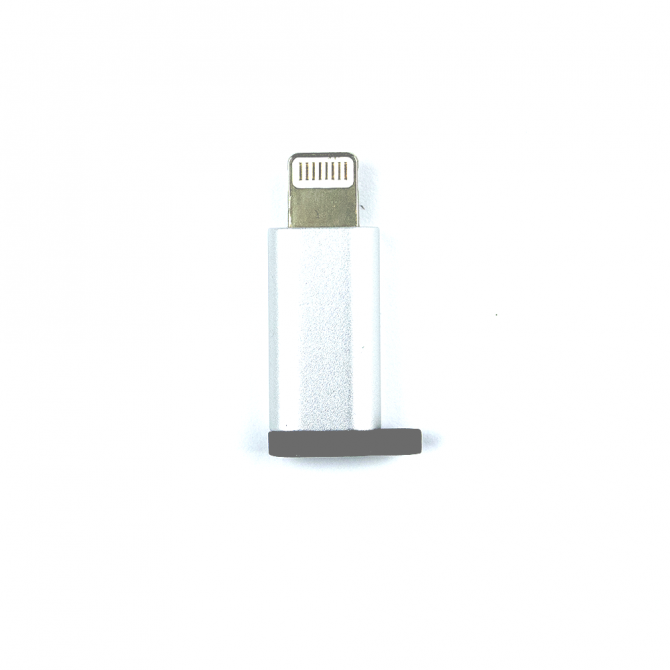 Адаптер MicroUSB to Lightning Срібло