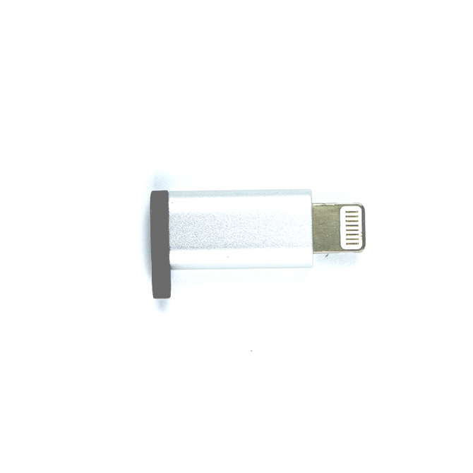 Адаптер MicroUSB to Lightning Срібло-1