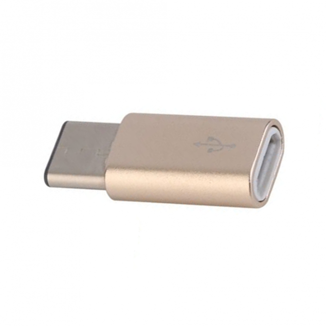 Адаптер MicroUSB to Type-C Gold-1