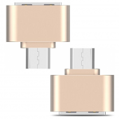 Адаптер OTG MicroUSB Золотий