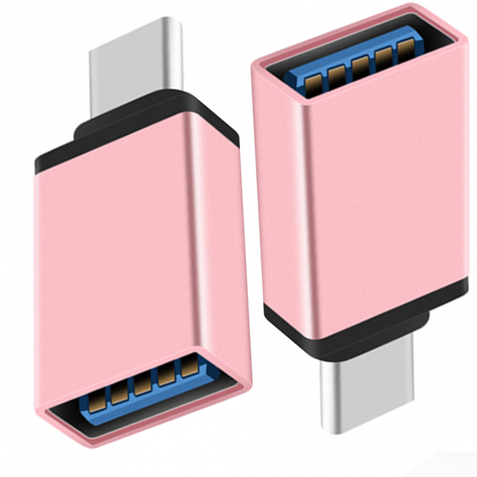 Адаптер OTG Type-C Pink-1