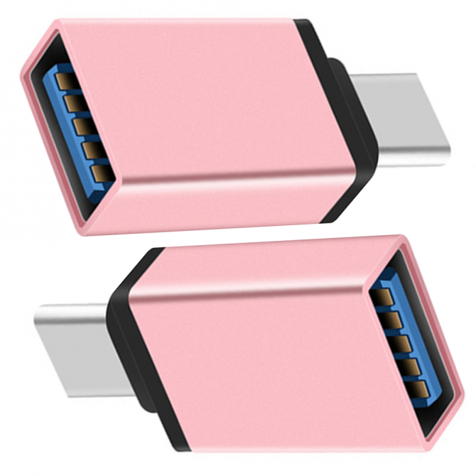 Адаптер OTG Type-C Pink-2