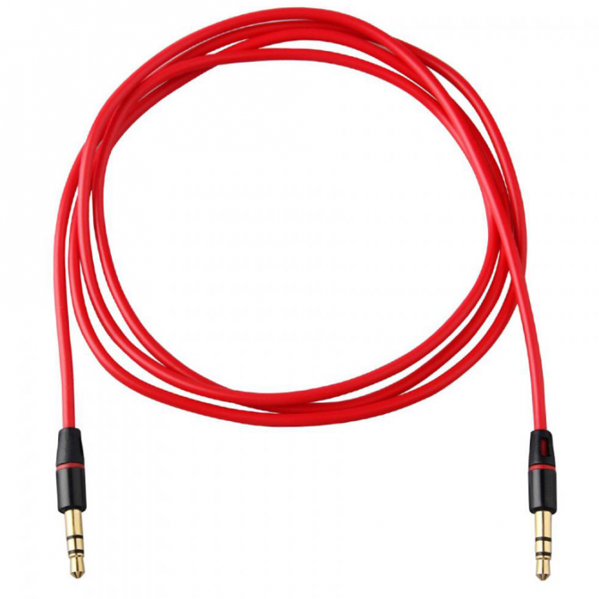 Кабель AUDIO AUX Червоний (Прямий)-2