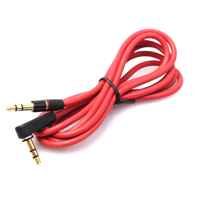 Кабель AUDIO AUX Боковой Красный-2