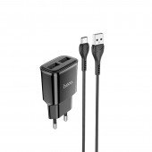 Сетевое зарядное устройство  2USB Hoco C88A + Type-C Black (2.4A) Сетевое зарядное устройство  2USB Hoco C88A + Type-C Black (2.4A)
