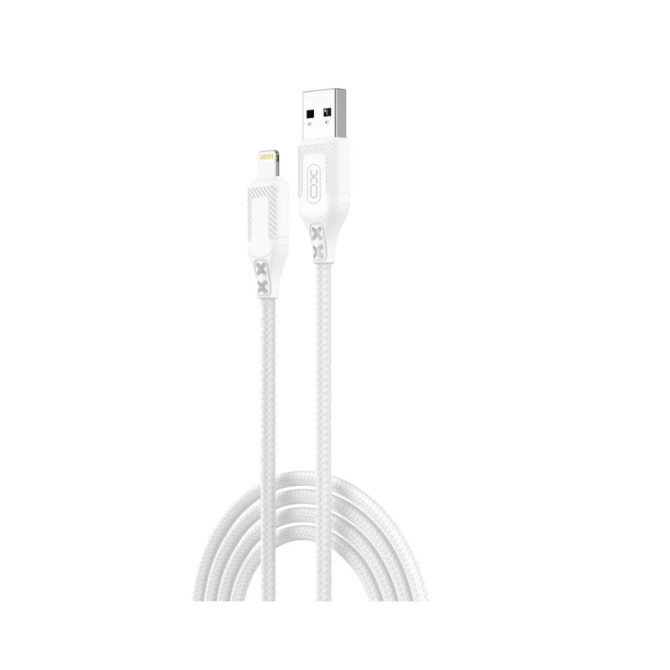 Кабель USB XO NB235 Zebra braided Lightning 2.4A White