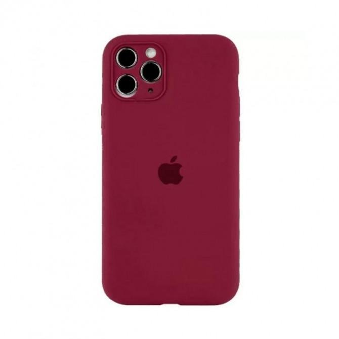 Оригінальний силіконовий чохол для iPhone 12 Pro Max Бордовий FULL (with camera protection)