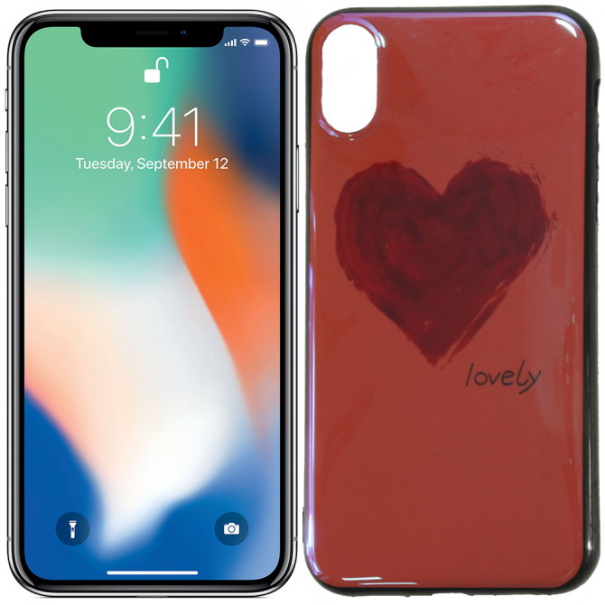 Чехол U-Like Picture series для iPhone X Heart Pink