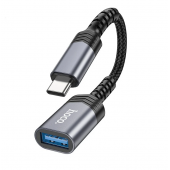 Адаптер OTG Hoco UA24 Type-C male to USB 3.0 Metal Grey Адаптер OTG Hoco UA24 Type-C male to USB 3.0 Metal Grey