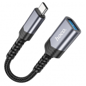 Адаптер OTG Hoco UA24 Type-C male to USB 3.0 Metal Grey Адаптер OTG Hoco UA24 Type-C male to USB 3.0 Metal Grey
