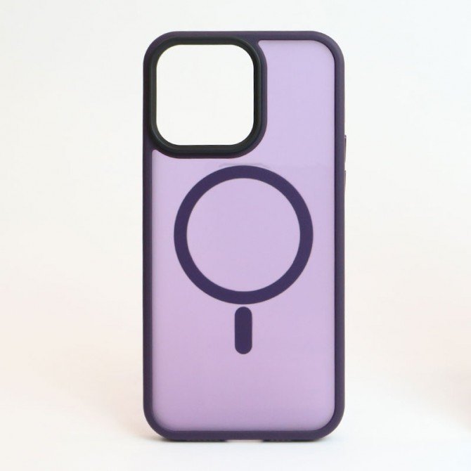 Чохол TPU+PC Metal Buttons with MagSafe для Apple iPhone 15 Pro (6.1") Темно Фіолетовий