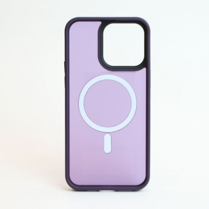 Чохол TPU+PC Metal Buttons with MagSafe для Apple iPhone 15 Pro (6.1") Темно Фіолетовий-1