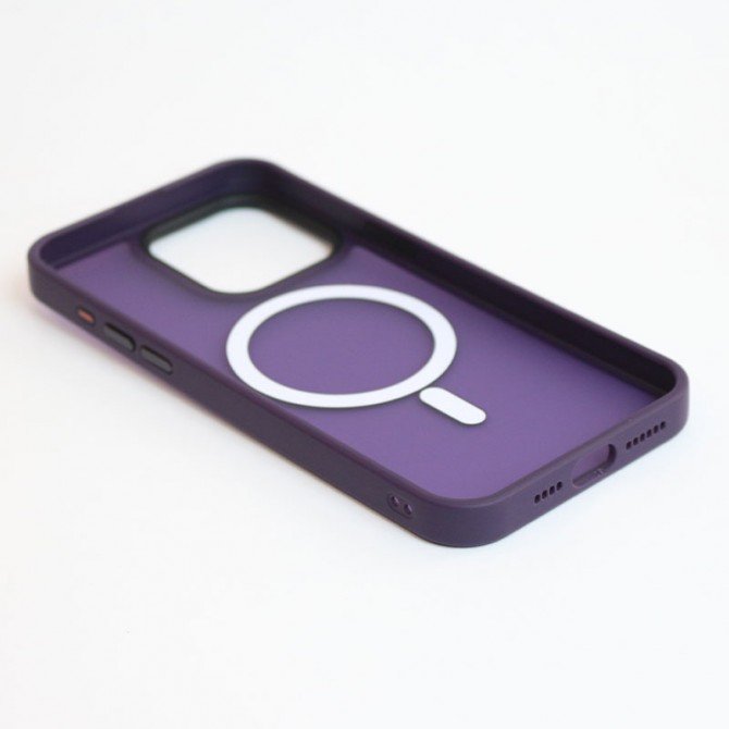 Чохол TPU+PC Metal Buttons with MagSafe для Apple iPhone 15 Pro (6.1") Темно Фіолетовий-2