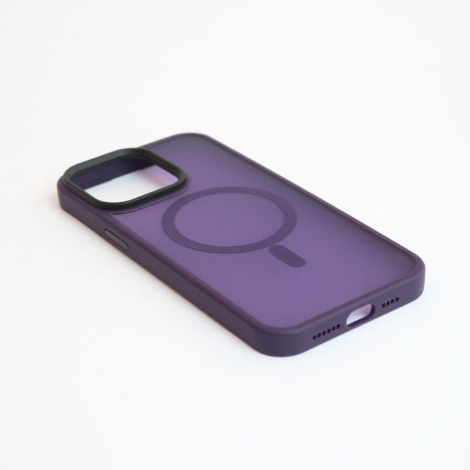 Чохол TPU+PC Metal Buttons with MagSafe для Apple iPhone 15 Pro (6.1") Темно Фіолетовий-3