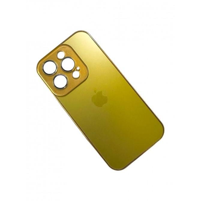 Чехол TPU+Glass Sapphire Midnight with MagSafe для Apple iPhone 15 (6.1") Золотой-1