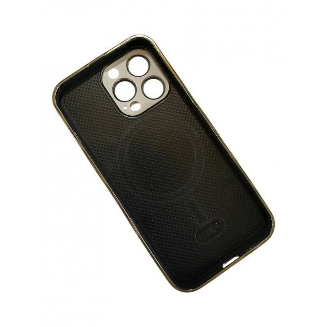 Чехол TPU+Glass Sapphire Midnight with MagSafe для Apple iPhone 15 (6.1") Золотой-3