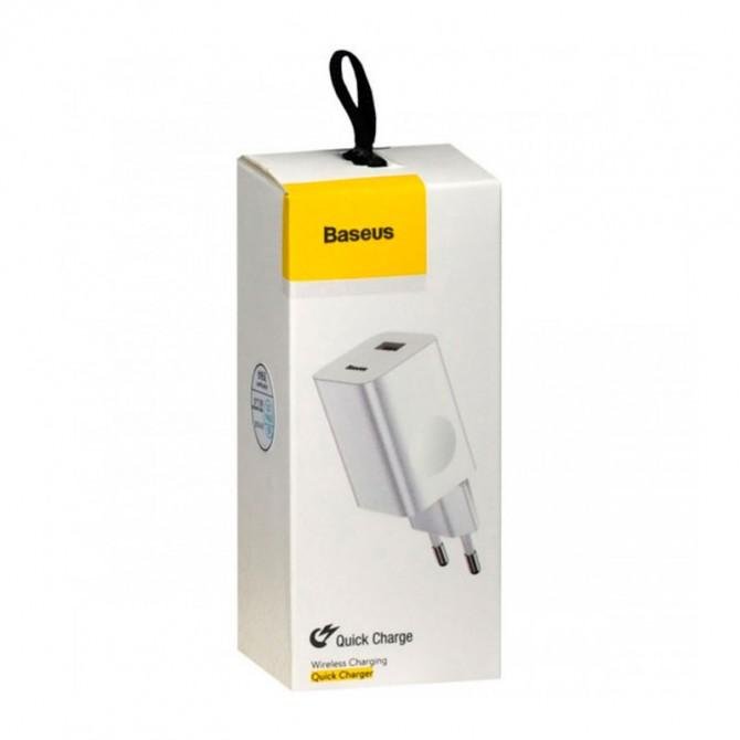 Мережевий зарядний пристрій 1USB Baseus Home Charge QC3.0 12V/2A White-2