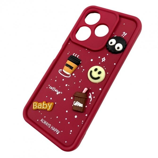 Чехол TPU Toys Case для Xiaomi Redmi 13C/ Poco C65 4G (Red / Always Happy)-2