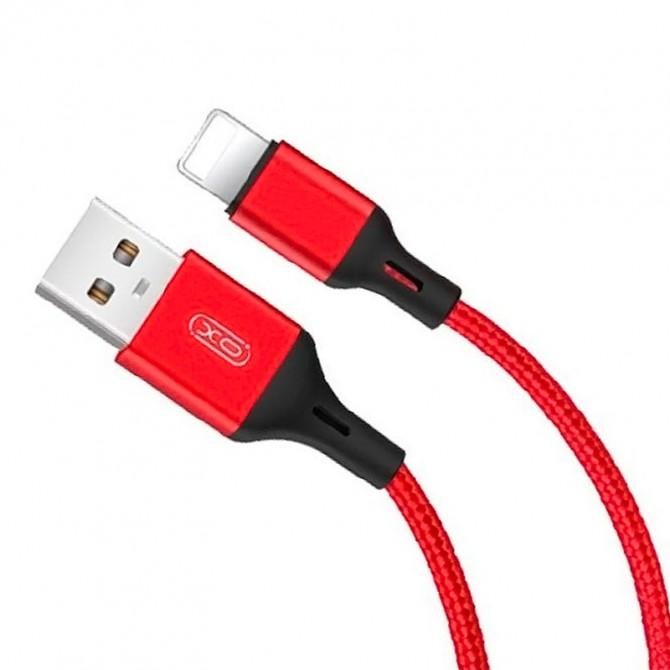 USB Cable XO NB143 Braided Lightning 1.5A/2m Red-1