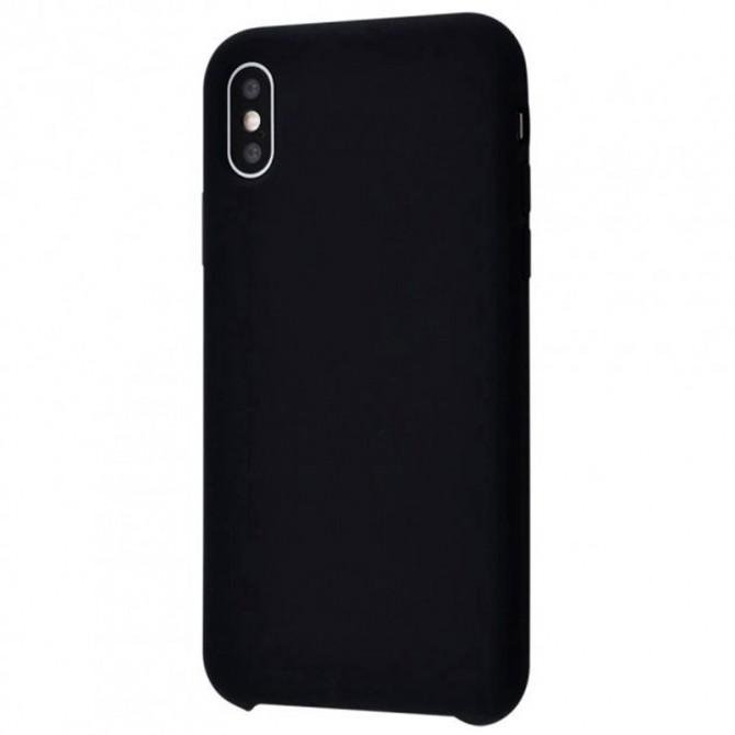 Оригінальний силіконовий чохол для iPhone X/Xs Чорний FULL (без лого)