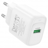 Сетевое зарядное устройство 1USB Hoco C140A Smart QC3.0 White