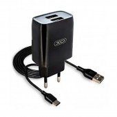 Мережевий зарядний пристрій XO L57 2.4A/2USB + Type-C Black Мережевий зарядний пристрій XO L57 2.4A/2USB + Type-C Black