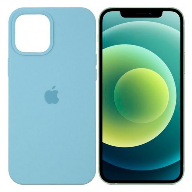 Оригинальный силиконовый чехол для iPhone 12 /12 Pro Небесно синий FULL-1