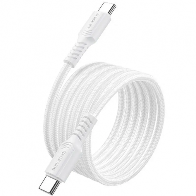 Кабель Borofone BX116 Certain Type-C to Type-C 60W 1m White-1