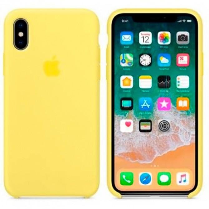 Оригинальный силиконовый чехол для iPhone Xs Max Светло Желтый-1