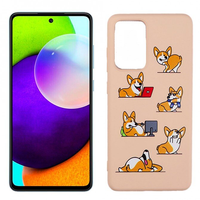 Чохол Funny Animals series для Samsung A725 Galaxy A72 Pink Sand Corgi