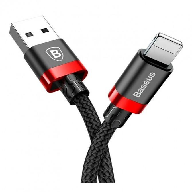 Кабель Baseus Cafule Lightning (CALKLF-B19) Black/Red 1m-1