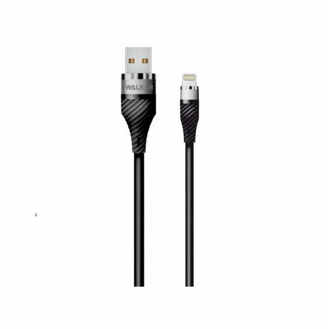 Кабель USB WALKER C735 Lightning Black 1m